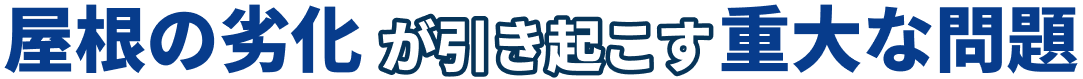 屋根劣化が引き起こす重大な問題